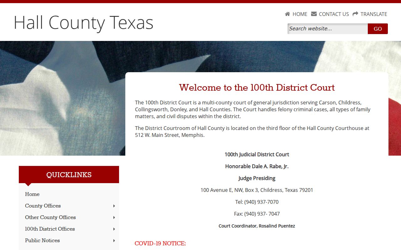 Hall County arrest warrants: 100th District Court information