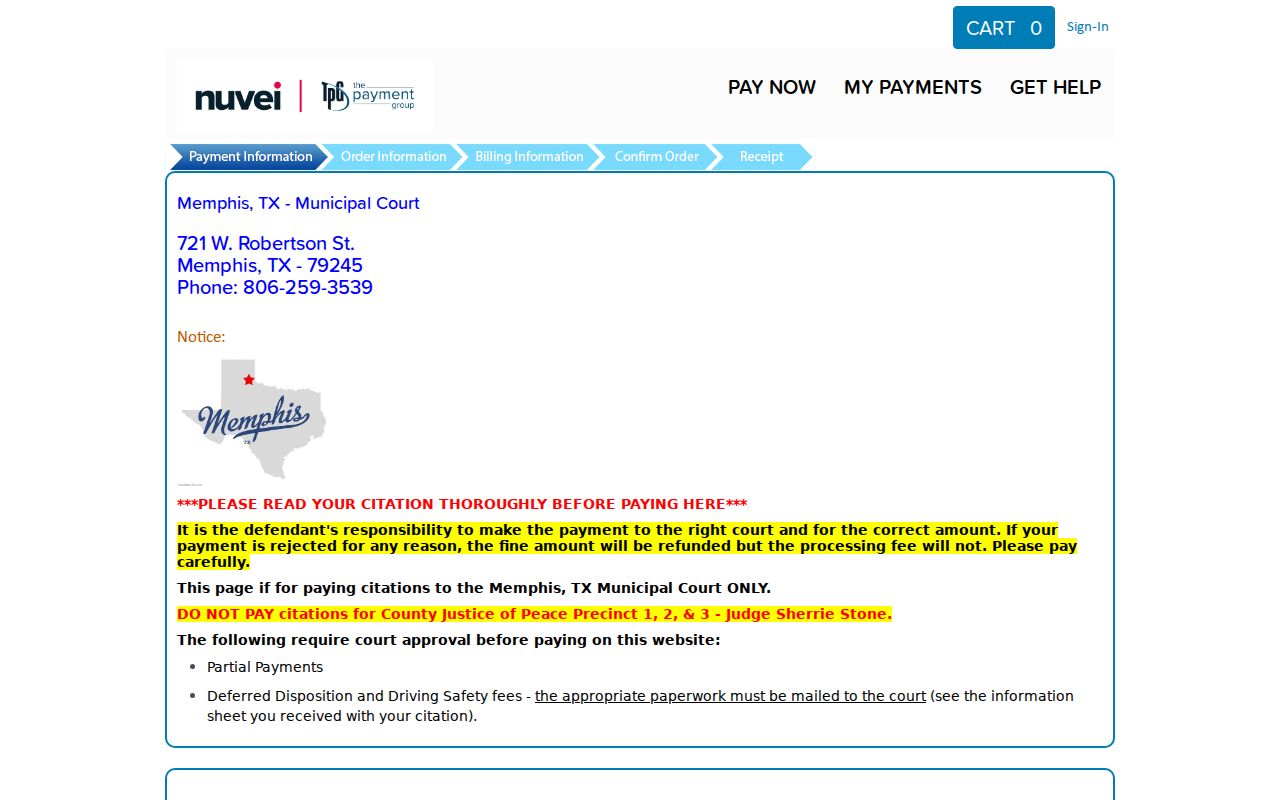 Hall County traffic warrant records: Memphis citation lookup and payment field form