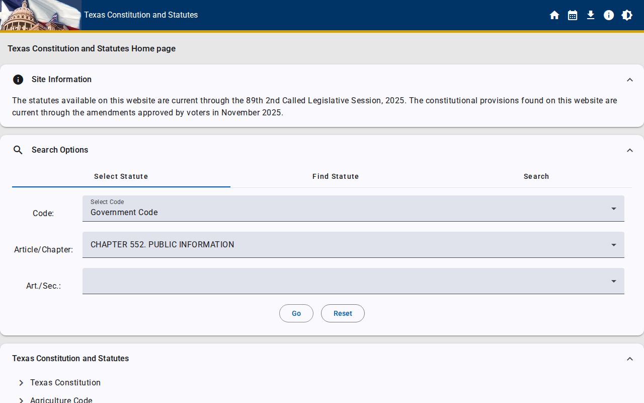 Hall County warrant records: Texas public-information access statute page