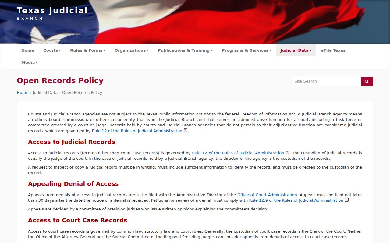 Hall County bench warrant records: Texas court-record access policy